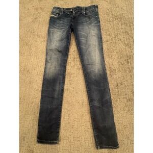 Diesel Denim Sweat Pants Jeans 29/34 Blue Grupee Distressed Skinny Grunge (N1)